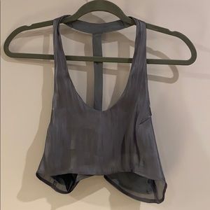 Urban Outfitters Blue Silk Crop Tank Top